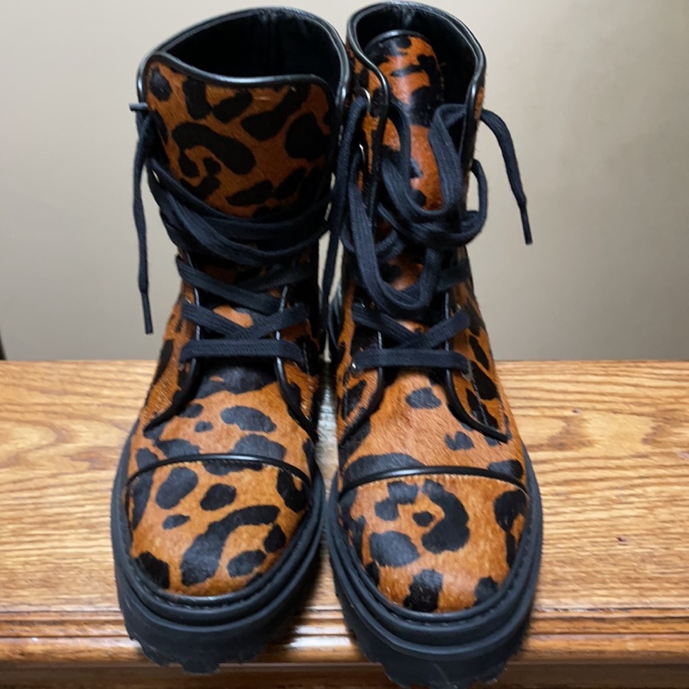 New Schutz Military Boot in Leopard with platform